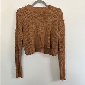 Cozy Orange Knit Hand Cropped Sweater